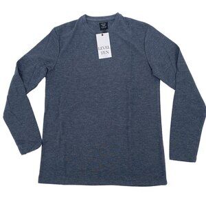 Level Ten Men's Small Knit Long Sleeve Crew Neck Pullover Shirt Navy NWT Rayon